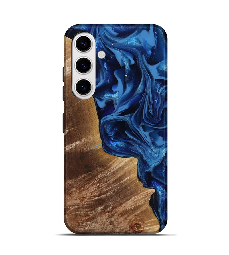 Galaxy S25 Wood Live Edge Phone Case - Vernie (Blue, 816581)