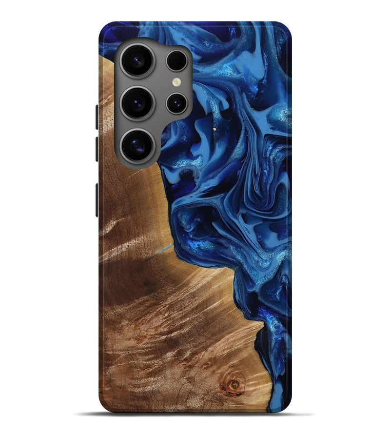 Galaxy S25 Ultra Wood Live Edge Phone Case - Vernie (Blue, 816581)