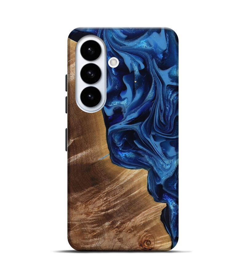Galaxy S26 Wood Live Edge Phone Case - Vernie (Blue, 816581)