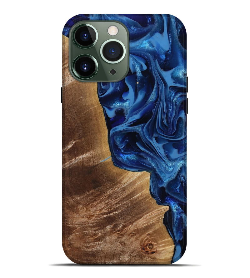 iPhone 13 Pro Max Wood Live Edge Phone Case - Vernie (Blue, 816581)