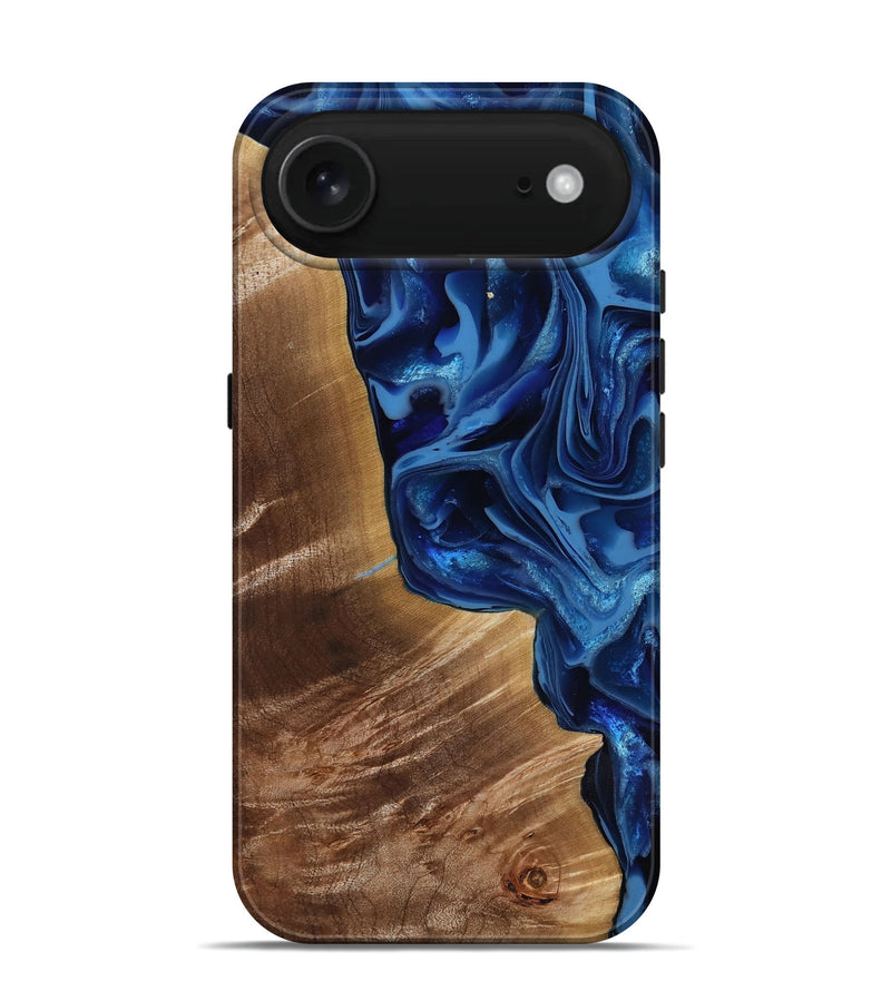 iPhone 17 Air Wood Live Edge Phone Case - Vernie (Blue, 816581)