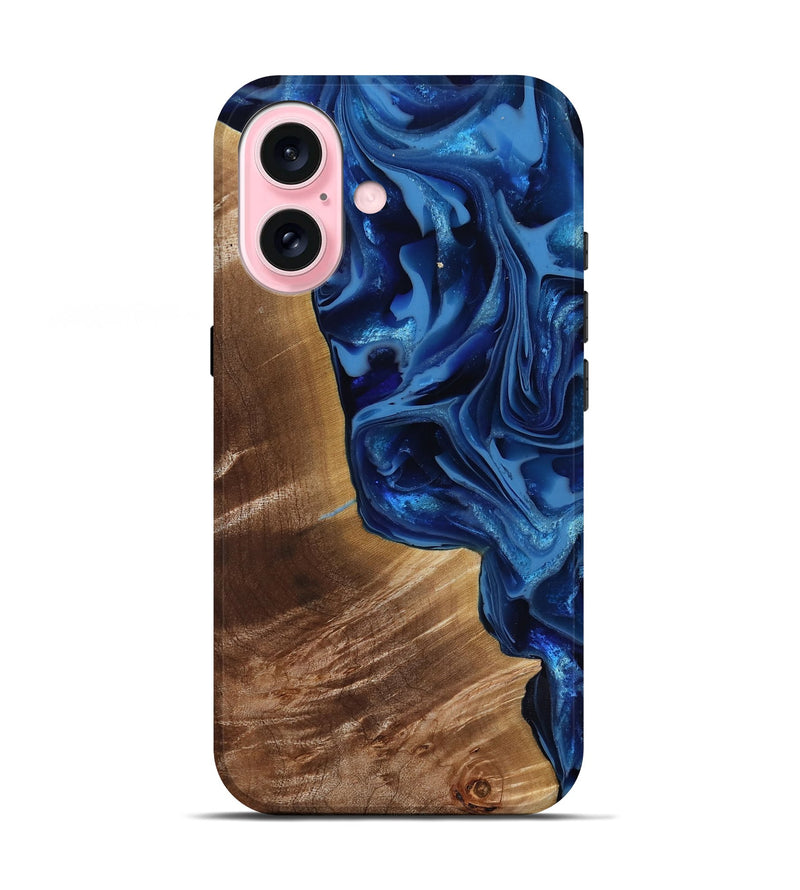 iPhone 17 Wood Live Edge Phone Case - Vernie (Blue, 816581)