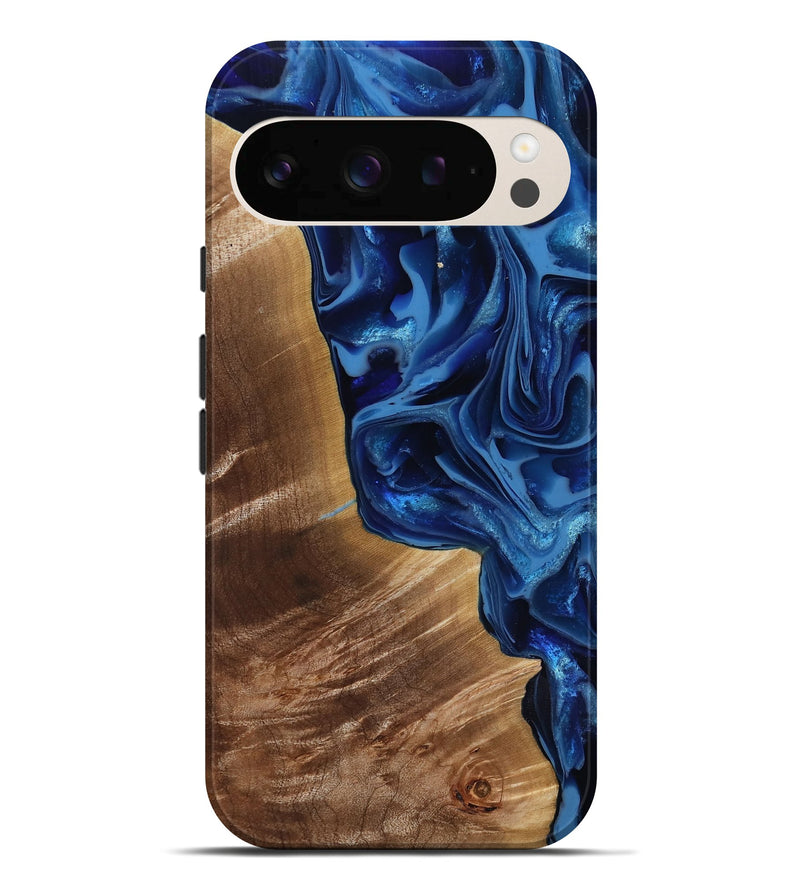 Pixel 10 Pro XL Wood Live Edge Phone Case - Vernie (Blue, 816581)