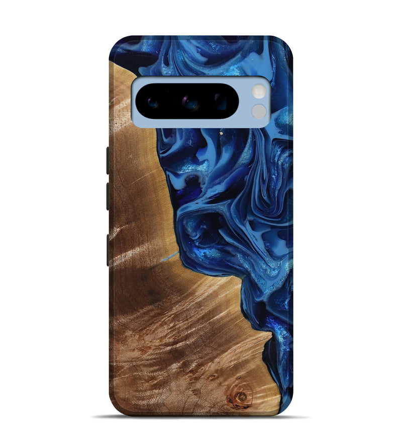 Pixel 8 Pro Wood Live Edge Phone Case - Vernie (Blue, 816581)
