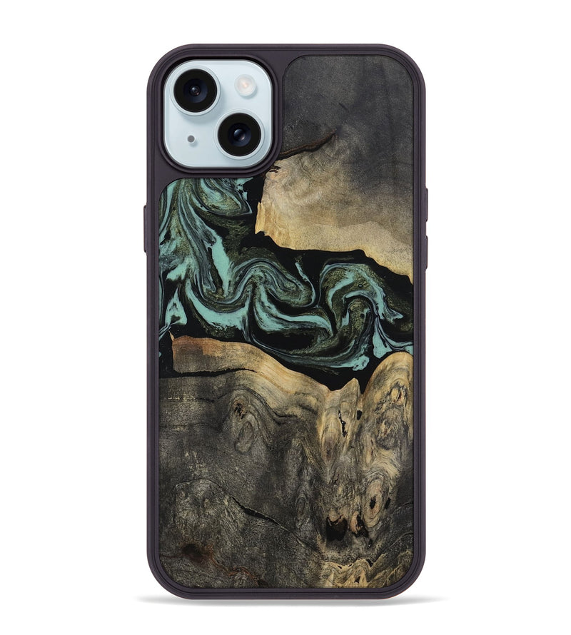 iPhone 15 Plus Wood Phone Case - Pamala (Green, 816600)