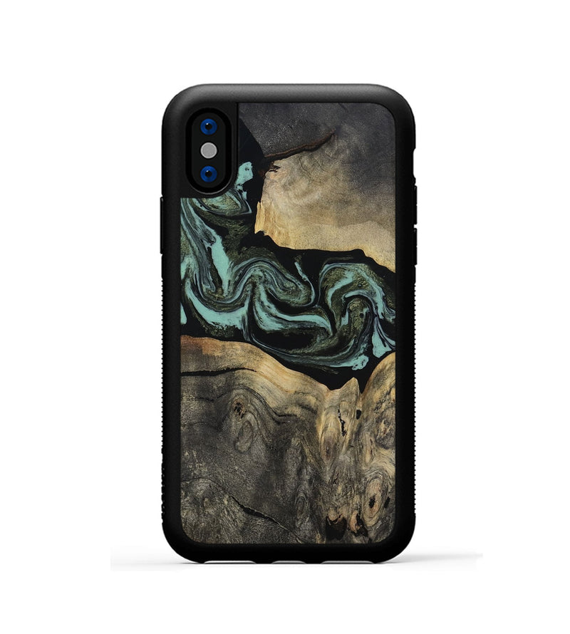 iPhone Xs Wood Phone Case - Pamala (Green, 816600)