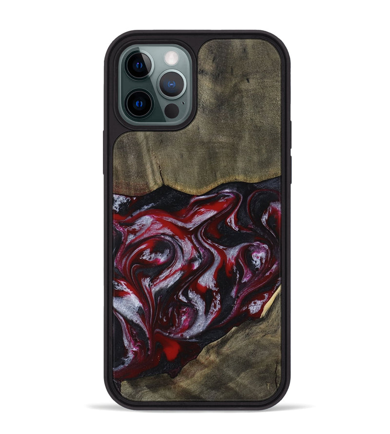 iPhone 12 Pro Max Wood Phone Case - Royalty (Red, 816612)