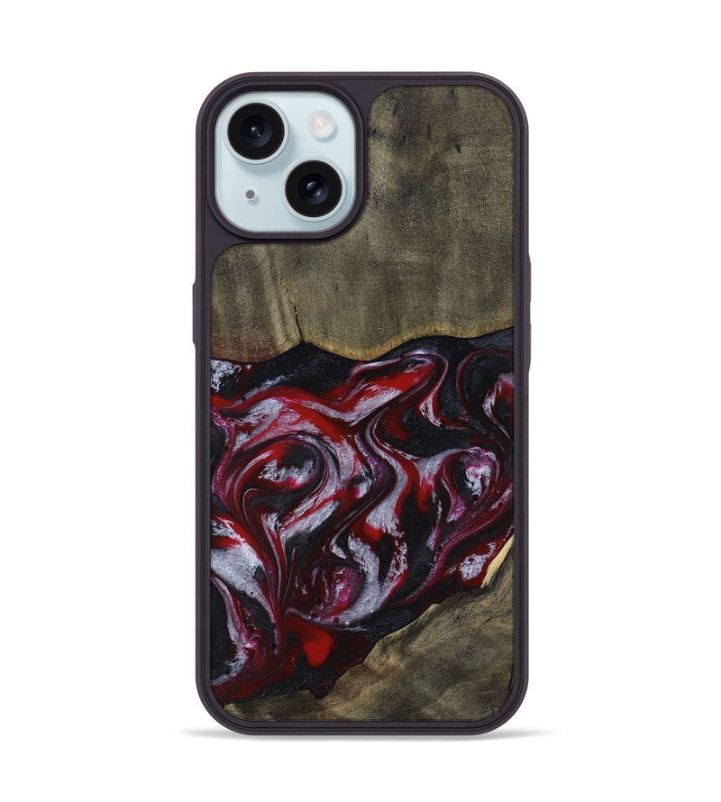 iPhone 15 Wood Phone Case - Royalty (Red, 816612)
