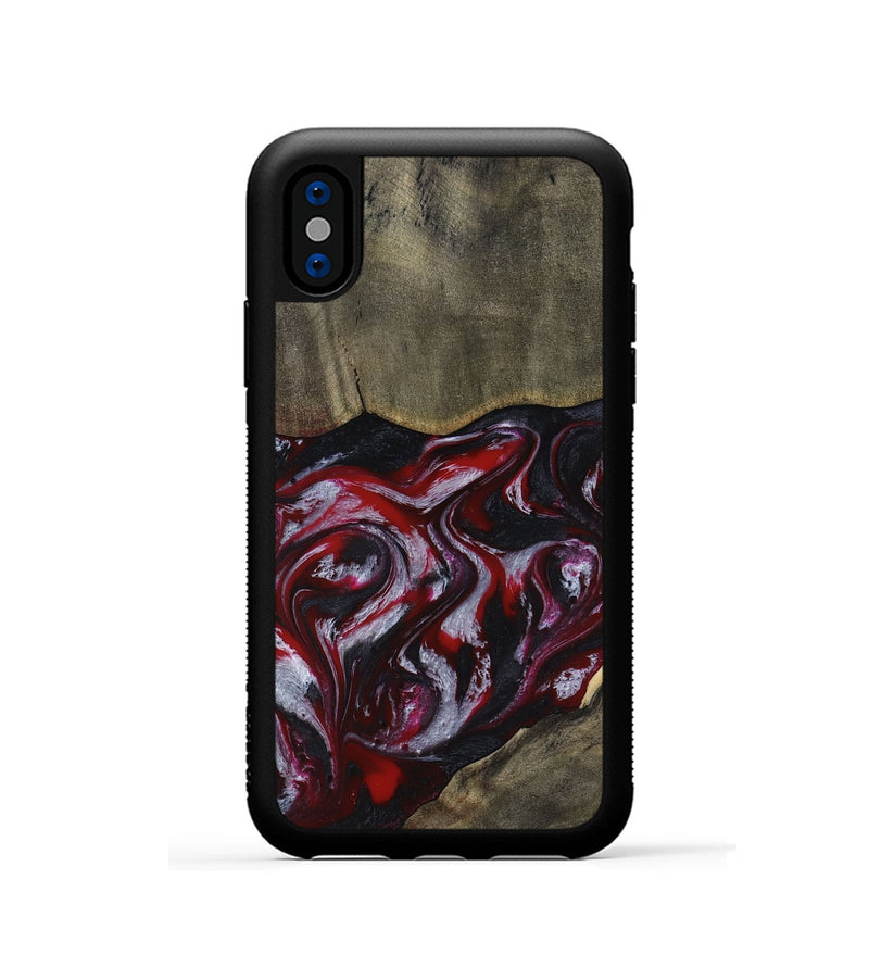 iPhone Xs Wood Phone Case - Royalty (Red, 816612)