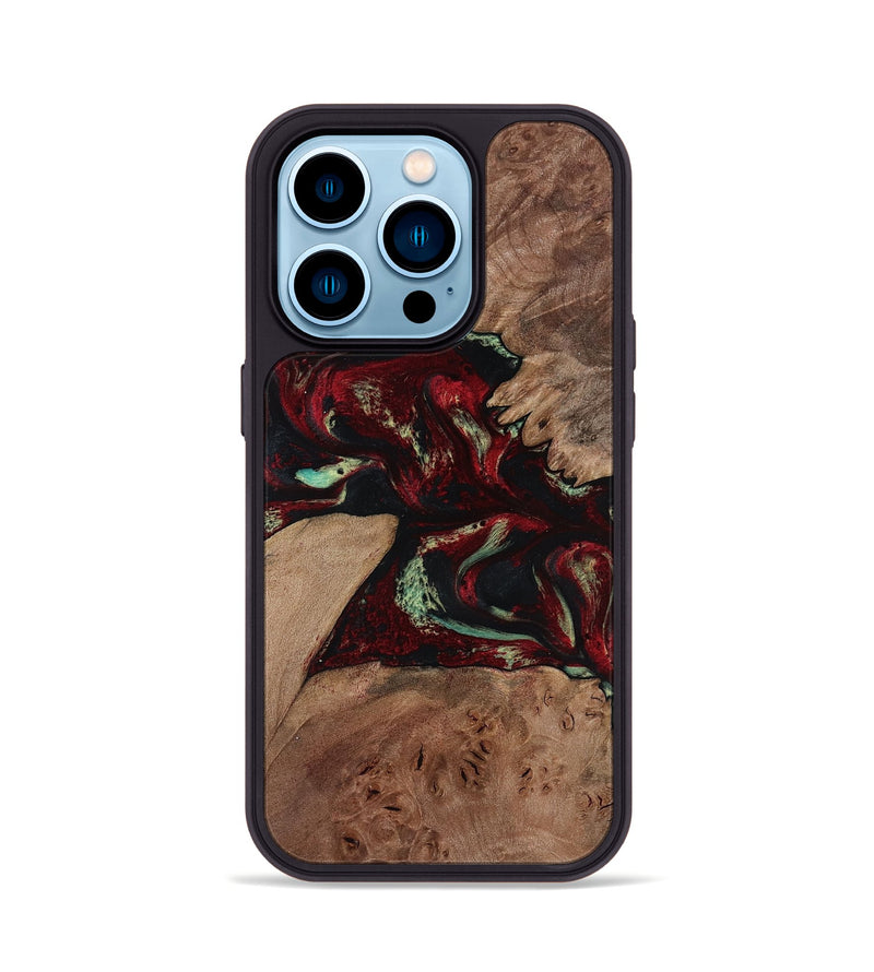 iPhone 14 Pro Wood Phone Case - Angel (Red, 816613)