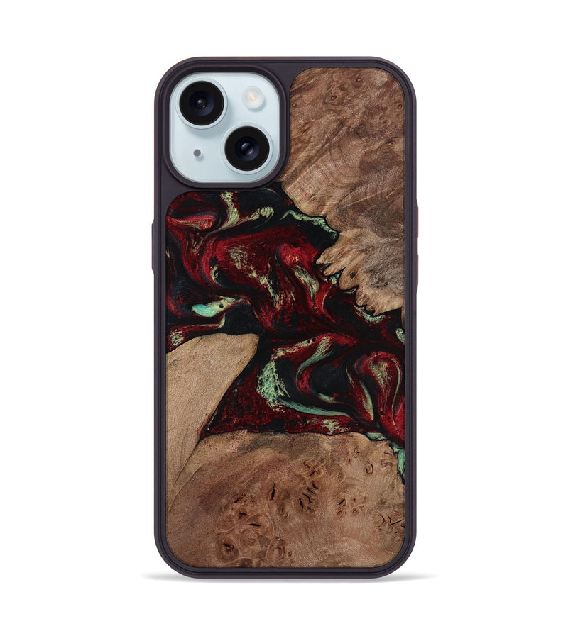 iPhone 15 Wood Phone Case - Angel (Red, 816613)