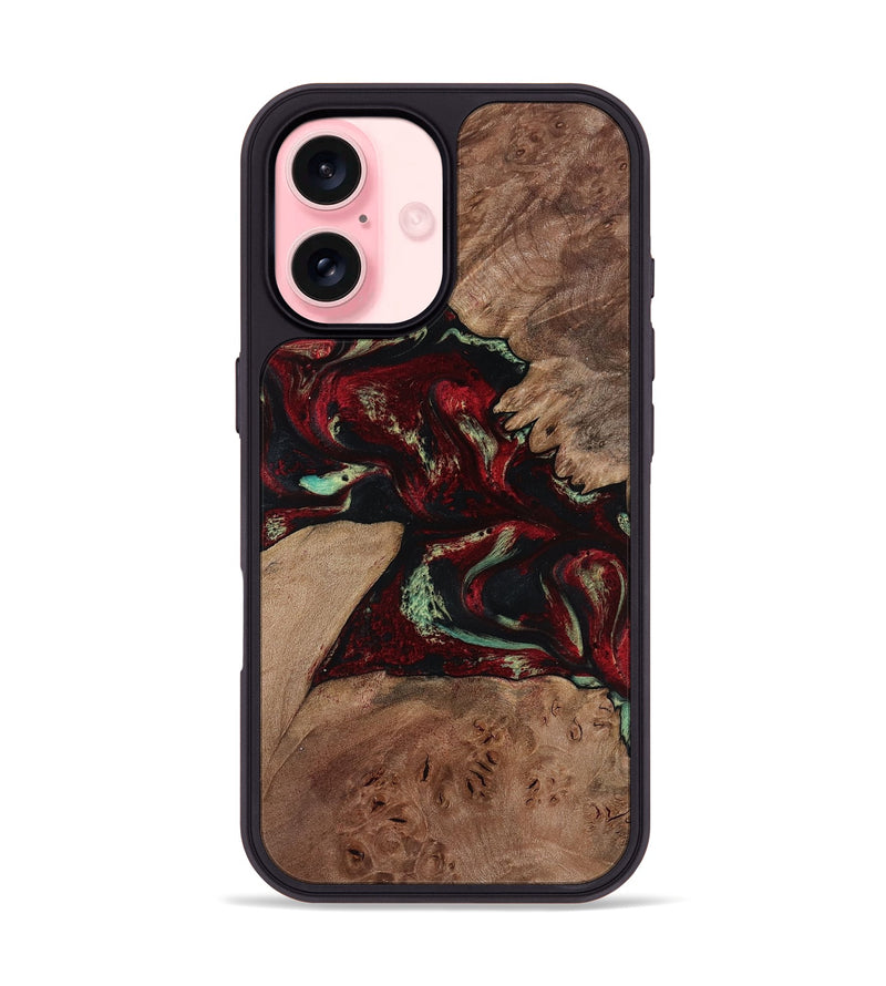 iPhone 16 Wood Phone Case - Angel (Red, 816613)