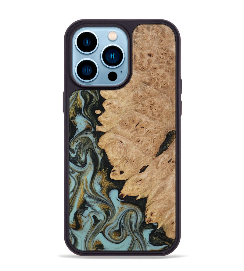 iPhone 14 Pro Max Wood Phone Case - Calum (Green, 816640)