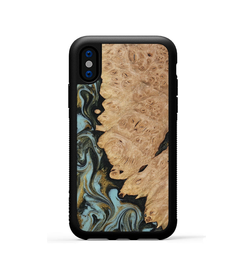 iPhone Xs Wood Phone Case - Calum (Green, 816640)