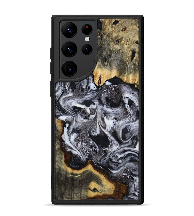 Galaxy S22 Ultra Wood Phone Case - Cara (Black & White, 816652)