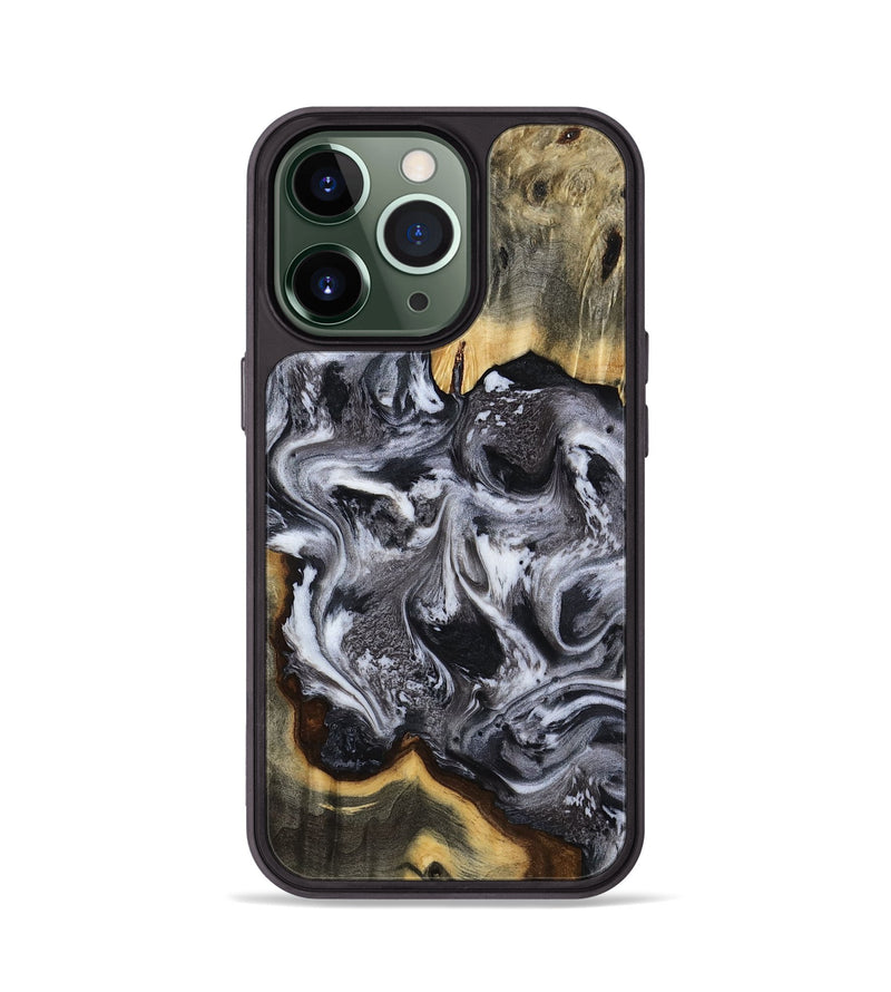iPhone 13 Pro Wood Phone Case - Cara (Black & White, 816652)