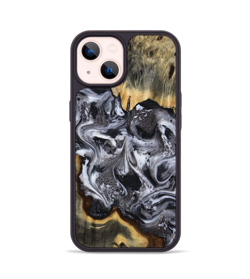 iPhone 14 Wood Phone Case - Cara (Black & White, 816652)