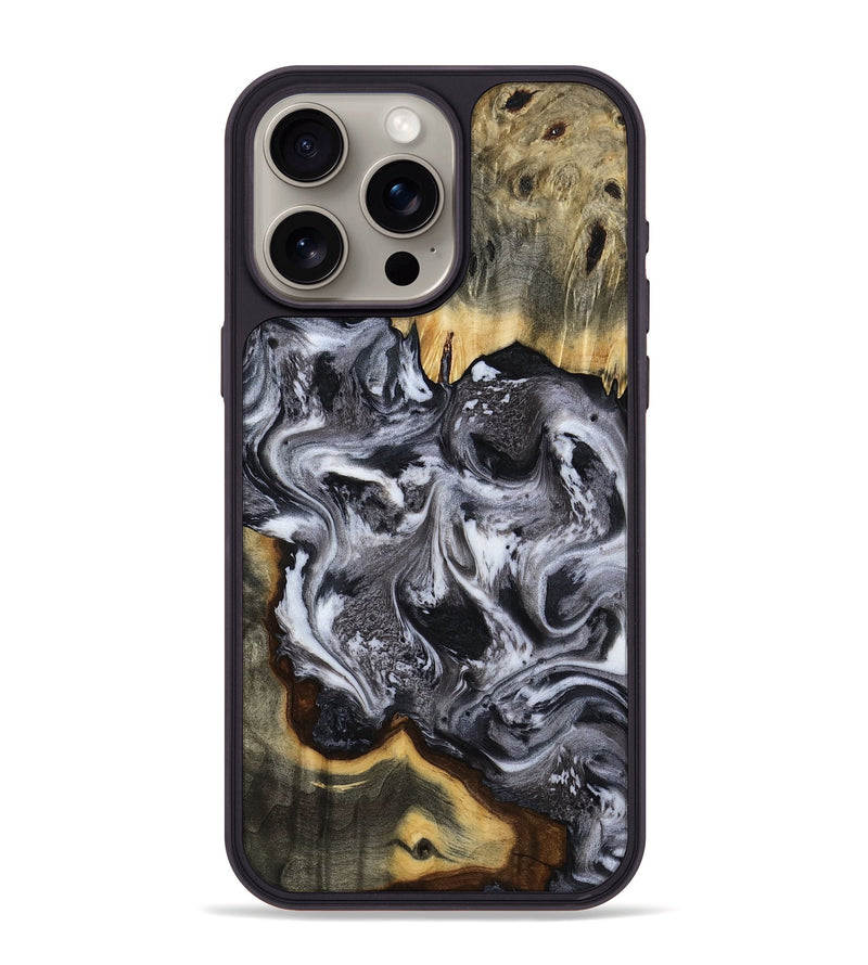 iPhone 15 Pro Max Wood Phone Case - Cara (Black & White, 816652)