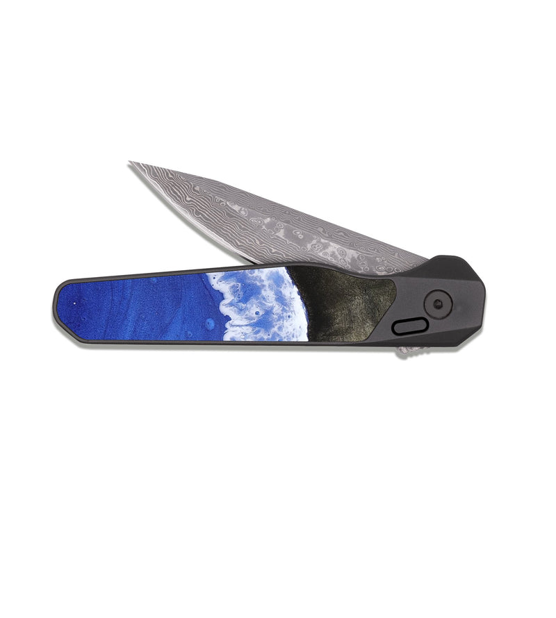 EDC Dark Damascus Wood Pocket Knife - Stormi (Coastal, 816694)