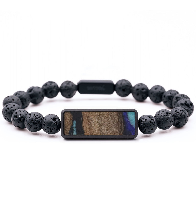 Lava Bead Wood Bracelet - Aaron (Wood Burl, 816702)