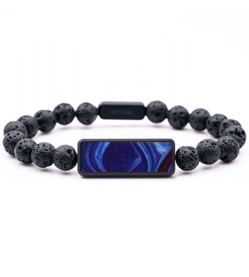 Lava Bead Wood Bracelet - Brielle (Blue, 816742)