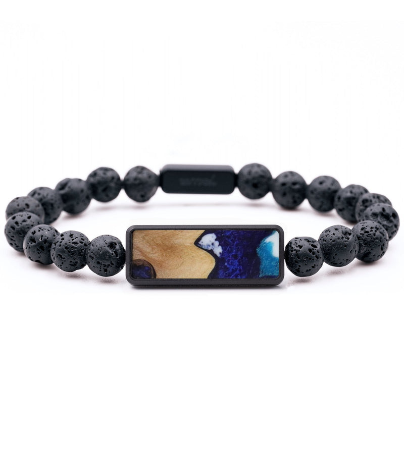 Lava Bead Wood Bracelet - Clinton (Blue, 816748)