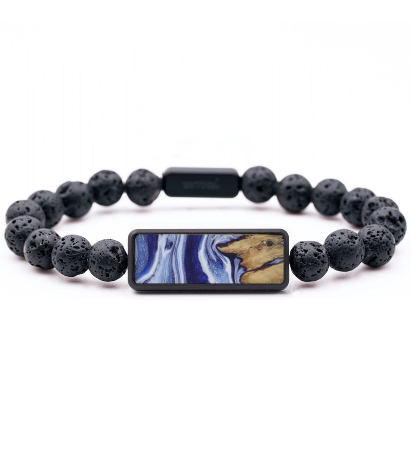 Lava Bead Wood Bracelet - Keri (Blue, 816754)