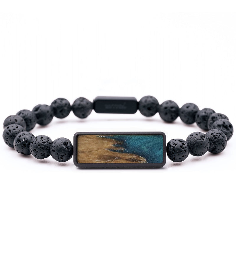 Lava Bead Wood Bracelet - Hudson (Blue, 816759)