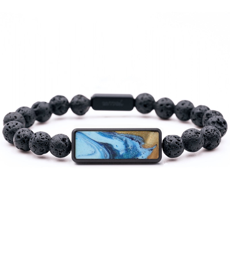 Lava Bead Wood Bracelet - Aubrey (Blue, 816760)