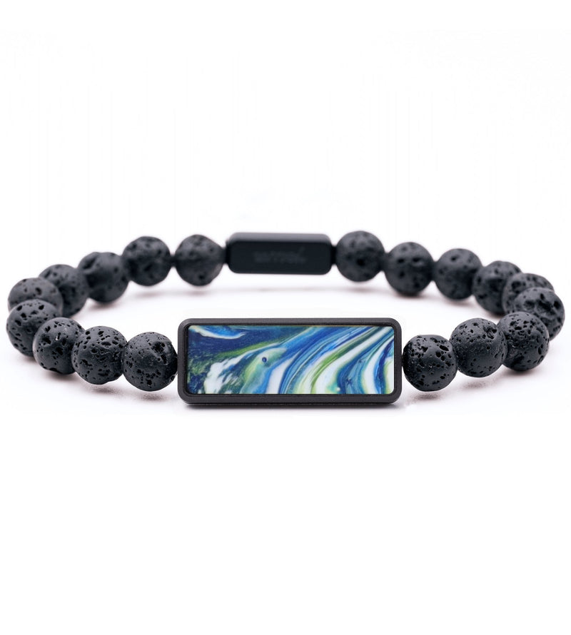 Lava Bead ResinArt Bracelet - Shaun (Blue, 816761)