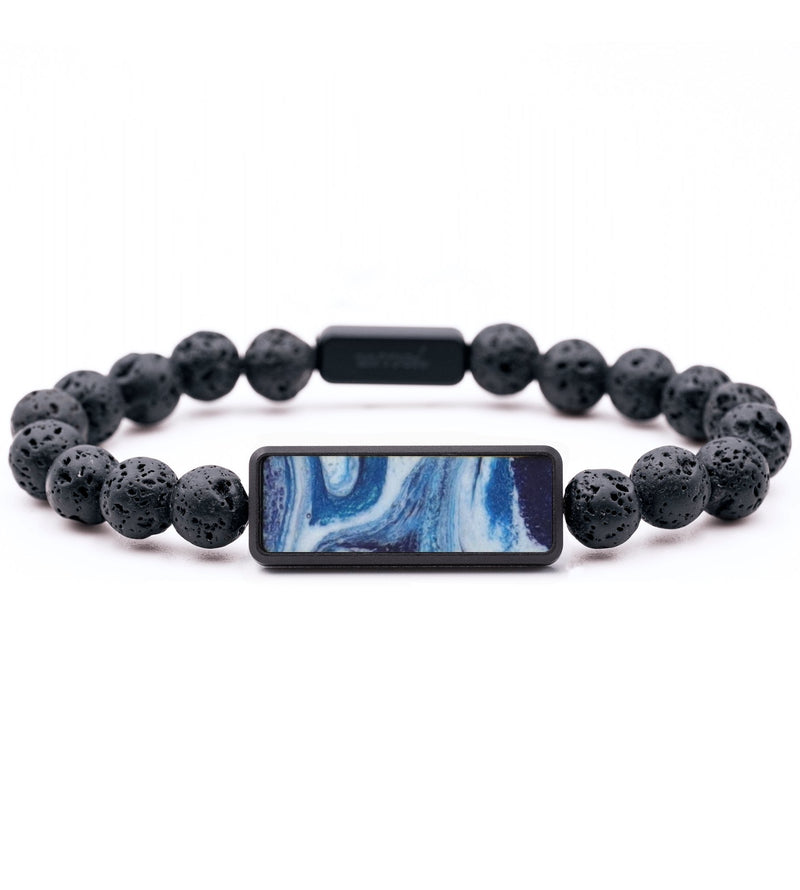 Lava Bead ResinArt Bracelet - Alina (Blue, 816767)
