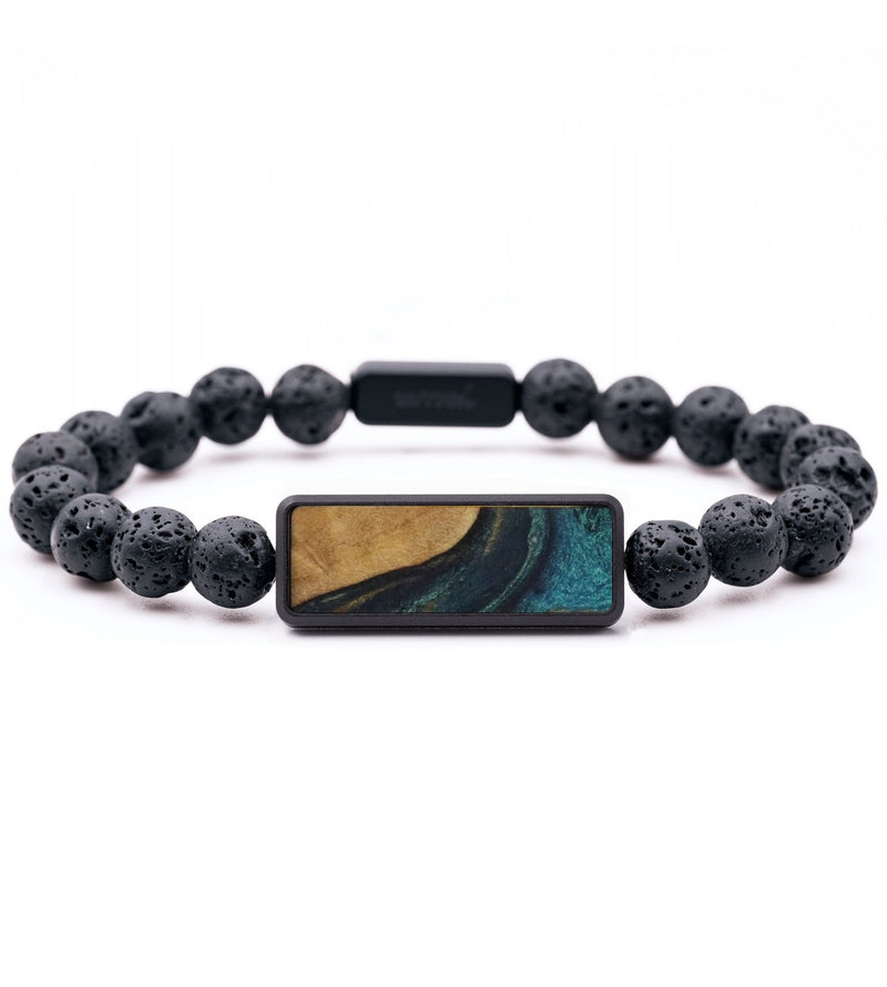Lava Bead Wood Bracelet - Harmony (Blue, 816768)