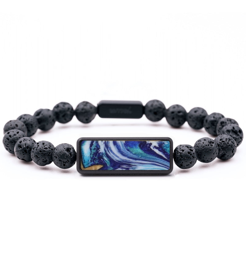 Lava Bead ResinArt Bracelet - Maeve (Blue, 816772)