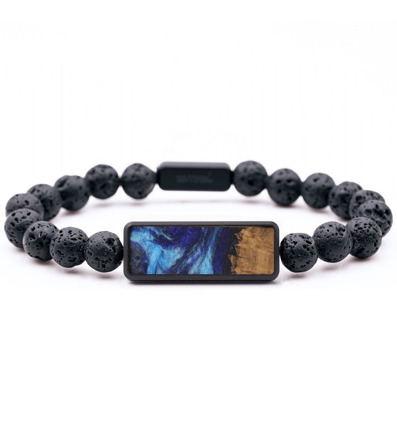Lava Bead Wood Bracelet - Rodrigo (Blue, 816773)