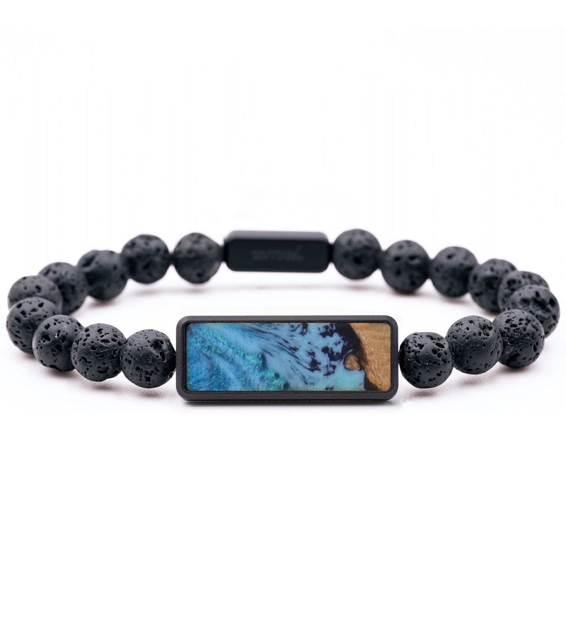 Lava Bead Wood Bracelet - Ava (Blue, 816775)