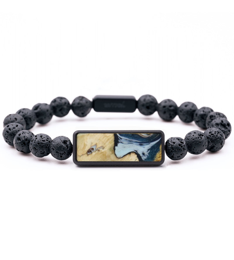 Lava Bead Wood Bracelet - Leonel (Blue, 816778)