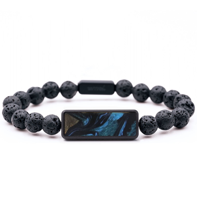 Lava Bead Wood Bracelet - Jarrod (Blue, 816780)