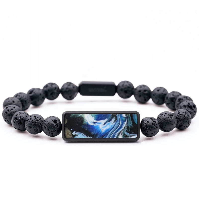 Lava Bead Wood Bracelet - Rose (Blue, 816781)