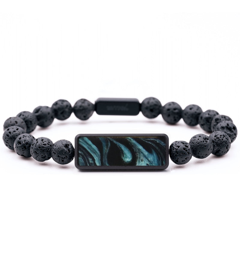 Lava Bead ResinArt Bracelet - Victoria (Blue, 816787)