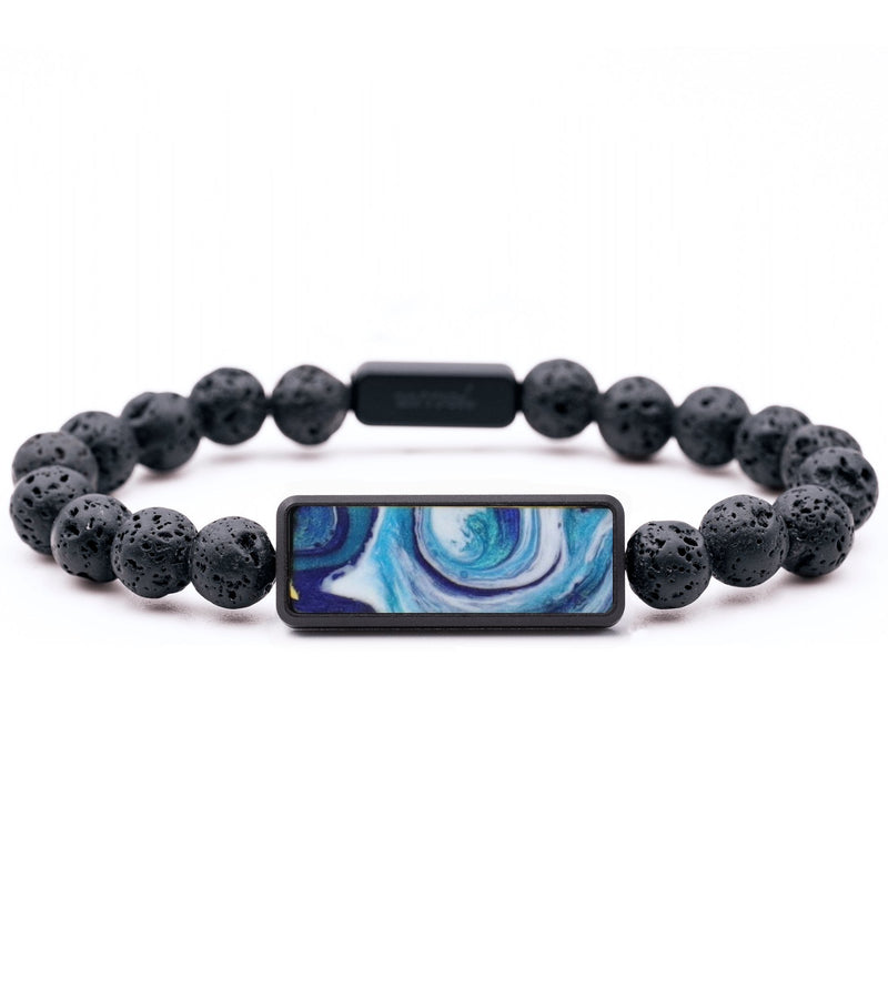 Lava Bead ResinArt Bracelet - Emilia (Blue, 816788)