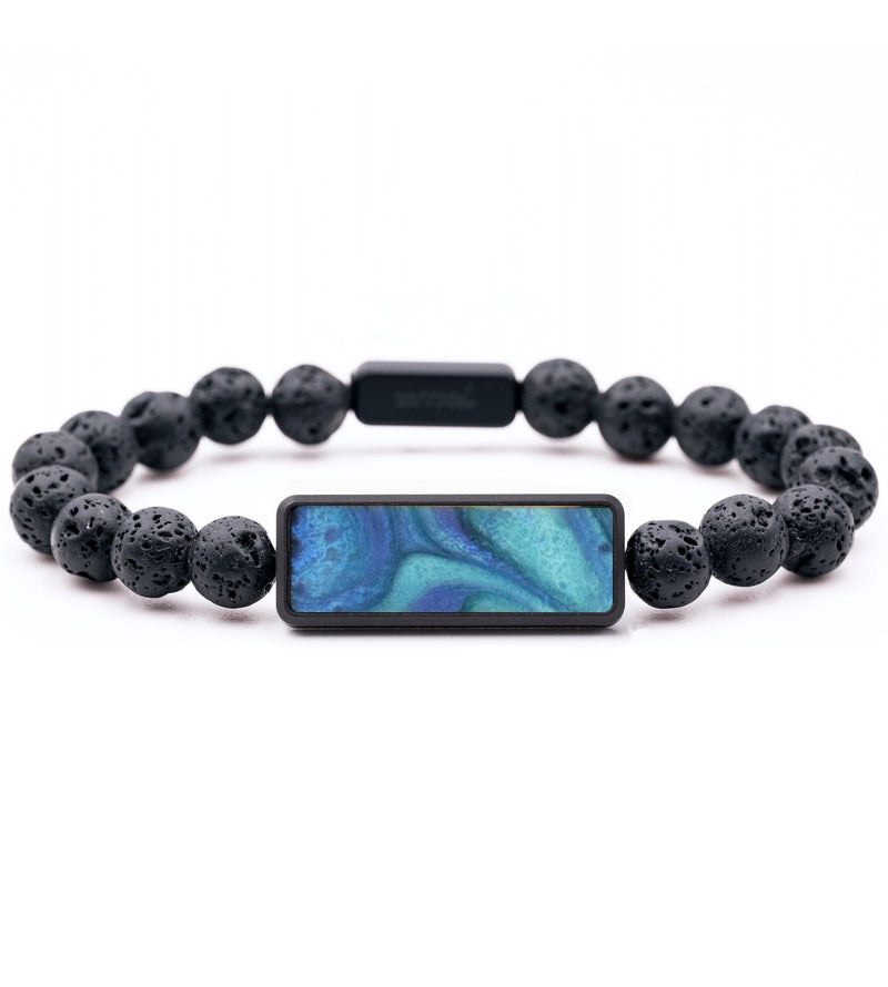Lava Bead ResinArt Bracelet - Emilee (Blue, 816790)