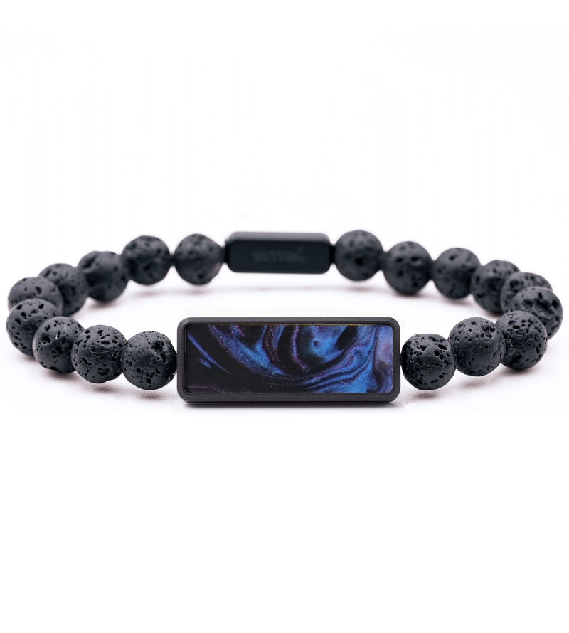 Lava Bead ResinArt Bracelet - Isabelle (Blue, 816791)