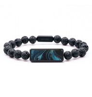 Lava Bead ResinArt Bracelet - Karina (Blue, 816798)