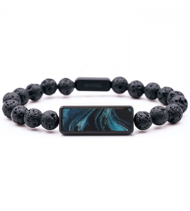 Lava Bead ResinArt Bracelet - Karina (Blue, 816798)