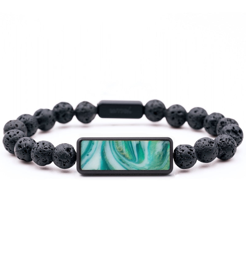 Lava Bead ResinArt Bracelet - Amora (Green, 816807)