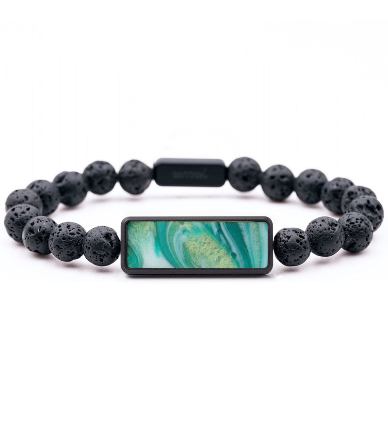 Lava Bead ResinArt Bracelet - Vicki (Green, 816828)