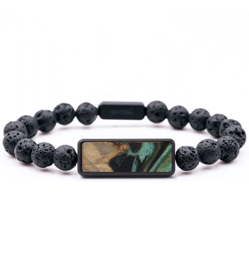 Lava Bead Wood Bracelet - Rex (Green, 816831)