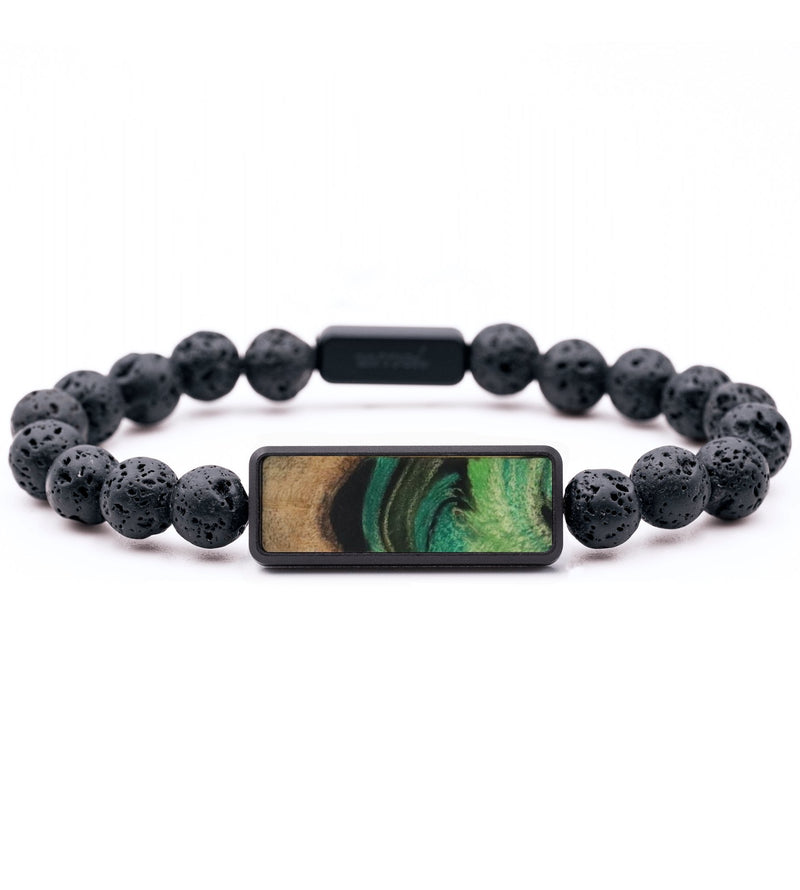 Lava Bead Wood Bracelet - Armani (Green, 816834)