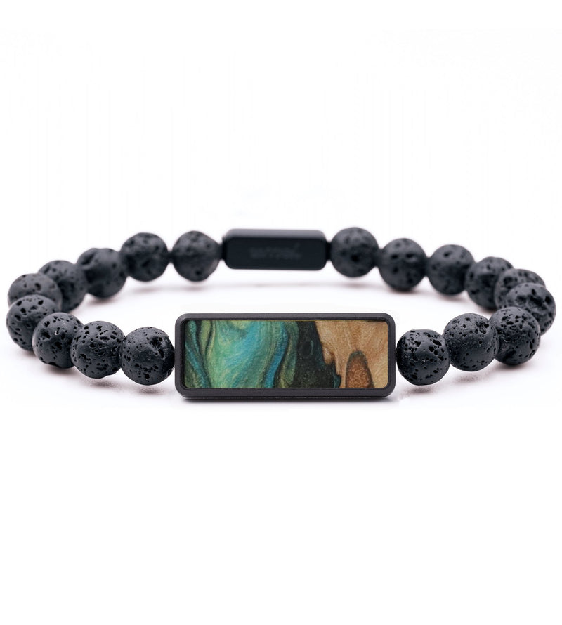 Lava Bead Wood Bracelet - Terrance (Green, 816838)