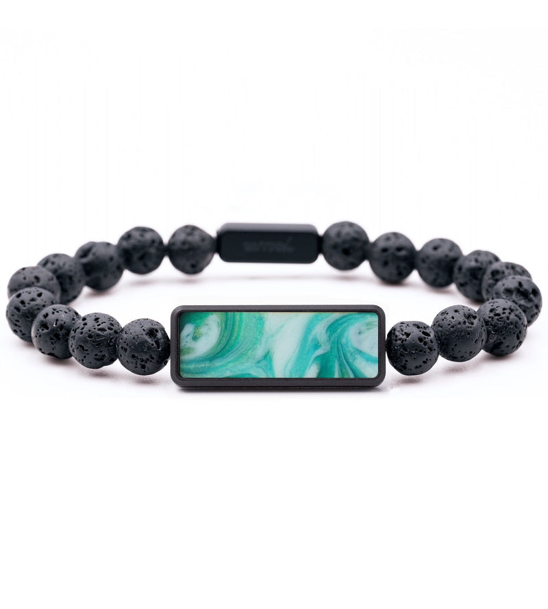 Lava Bead ResinArt Bracelet - Jasper (Green, 816840)